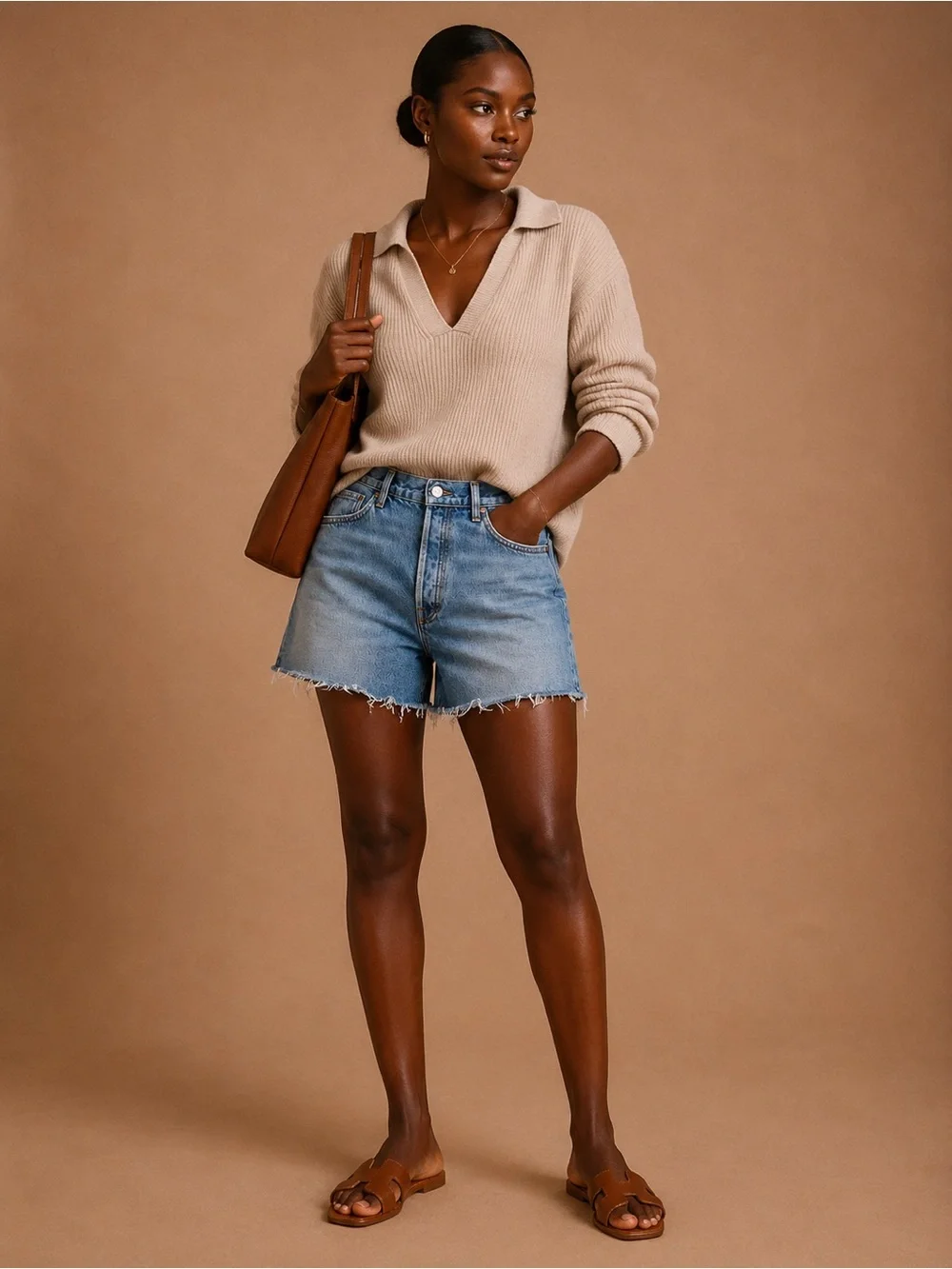 AGOLDE Parker Long Cutoff Denim Shorts Wheel Size 32